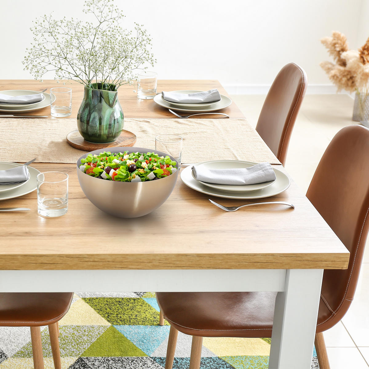 SERVÍROVACIA misa - viacfarebná, kov (15/8.5/15cm) - Relaxdays