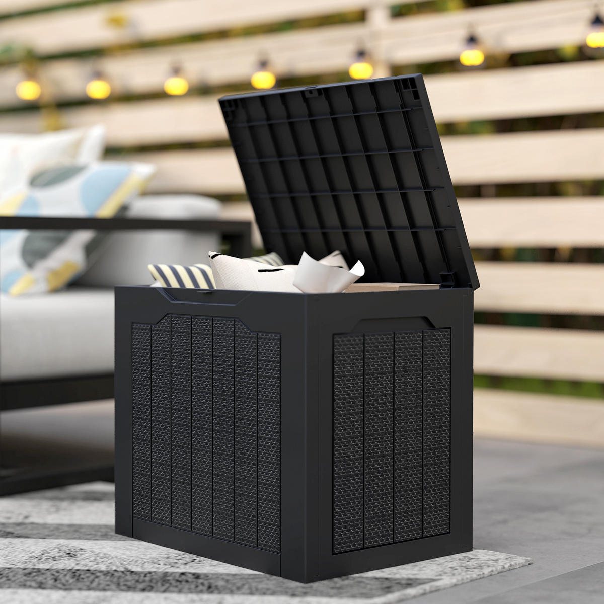 KISSENBOX DE-18678 Schwarz - Schwarz, Kunststoff (41/50/56cm) - ComfortXL