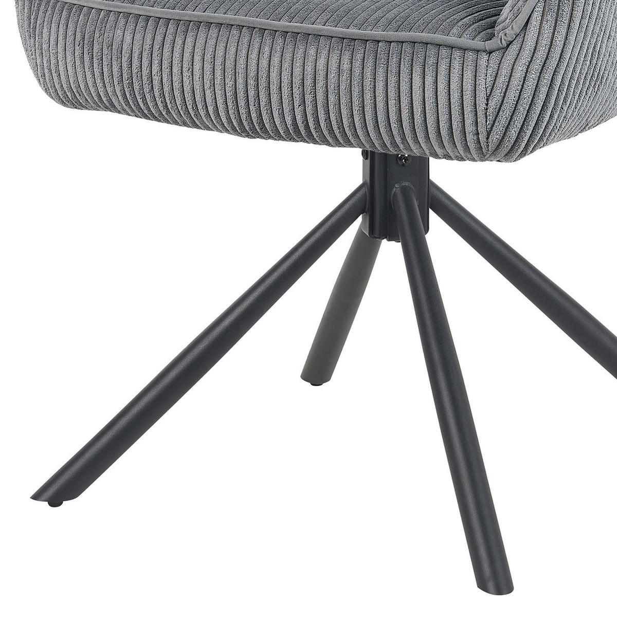 ARMLEHNSTUHL Mika-Maya 2er-Set - Schwarz/Grau, Textil/Metall (60/82/61cm) - DUBI Möbel