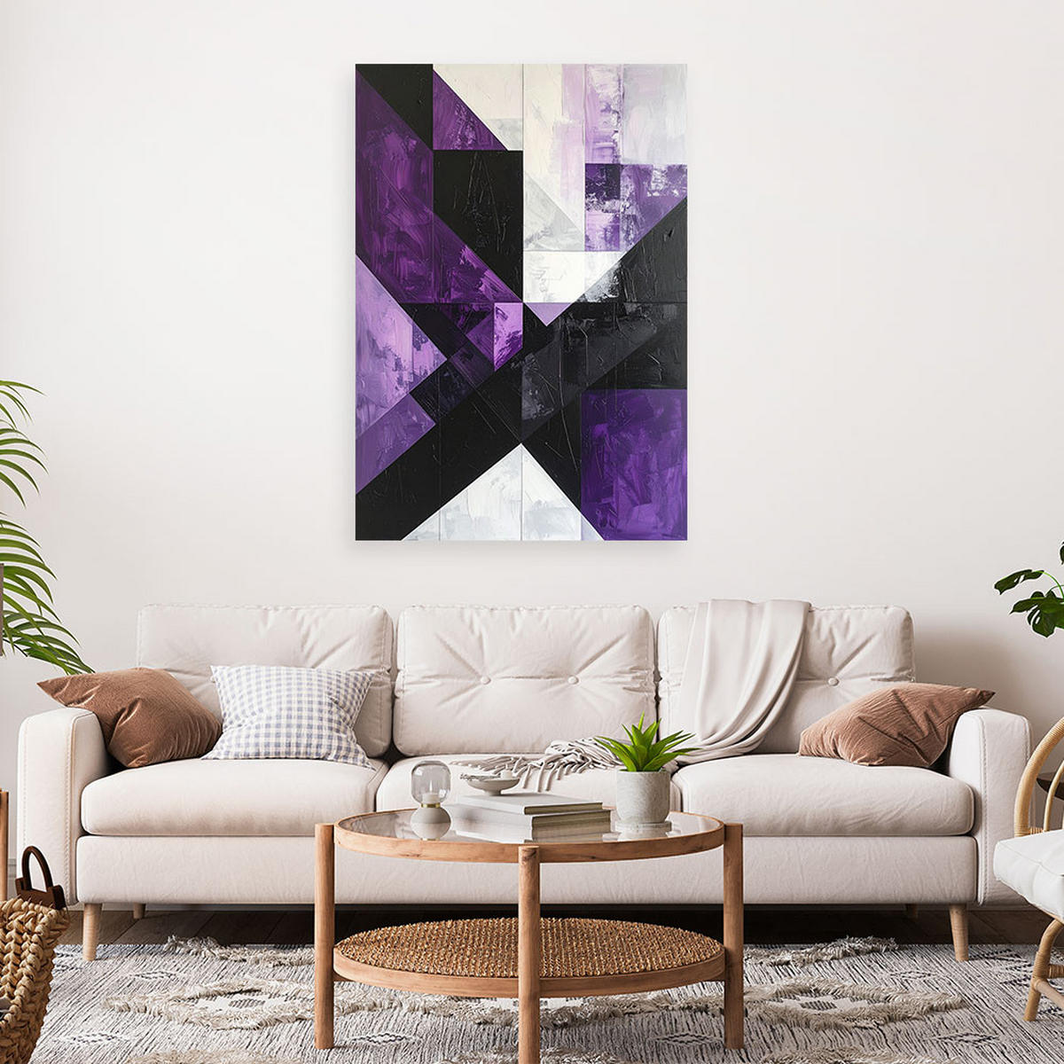 LEINWANDBILD 3D und geometrisch 40x60cm - Lila, Textil (40/60cm) - Feeby