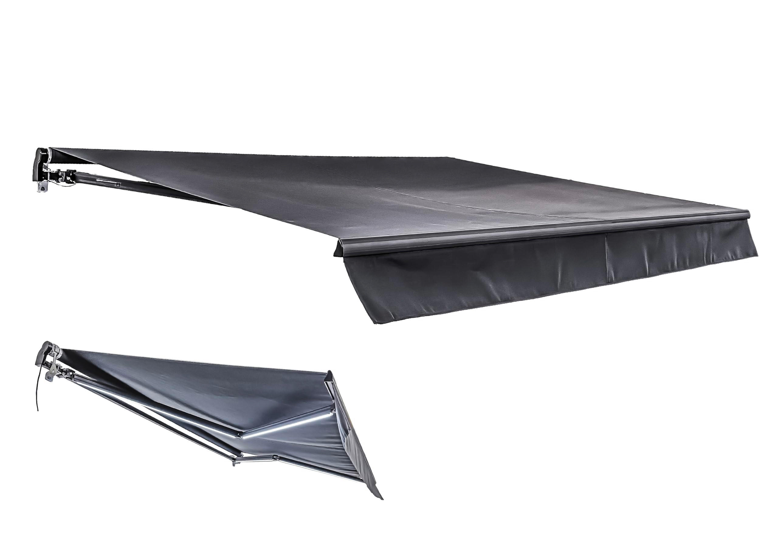 GELENKARMMARKISE Phila 295x200cm Elektrisch mit LED Anthrazit Balkonmarkise - Anthrazit, Kunststoff (200/20/295cm) - DELUKE