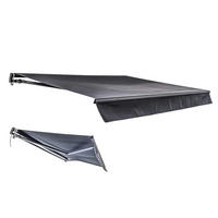 GELENKARMMARKISE Phila 295x200cm Elektrisch mit LED Anthrazit Balkonmarkise - Anthrazit, Kunststoff (200/20/295cm) - DELUKE