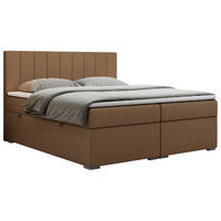 BOXBETT LOPE 140/200 - Braun Kunstleder - H3 - Braun, Holz/Textil (140/200cm)