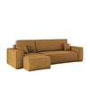 ECKSOFA Mit Schlaffunktion Und Bettkasten BEST Stoff Poso Dicker Cord Senffarbe Links - Gelb, Holz/Textil (142/244cm) - Kaiser Möbel