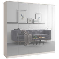 DREHTÜRENSCHRANK mit Spiegel Monza 5D 200 Kaschmir - Kaschmir/Grau, Holzwerkstoff/Metall (200/200/60cm) - mzm24