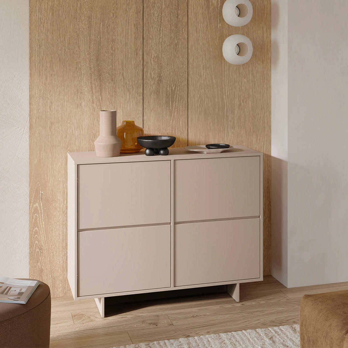 SIDEBOARD Tadao Kaschmir - Beige, Holzwerkstoff (111/88/41.5cm) - Petits-meubles