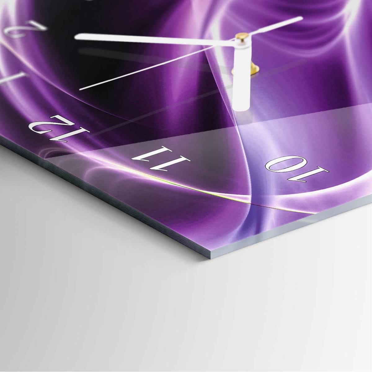 WANDUHR 30x60 cm - Abstrakte Linien - Lila, Glas (30/60/0.4cm) - TULUP