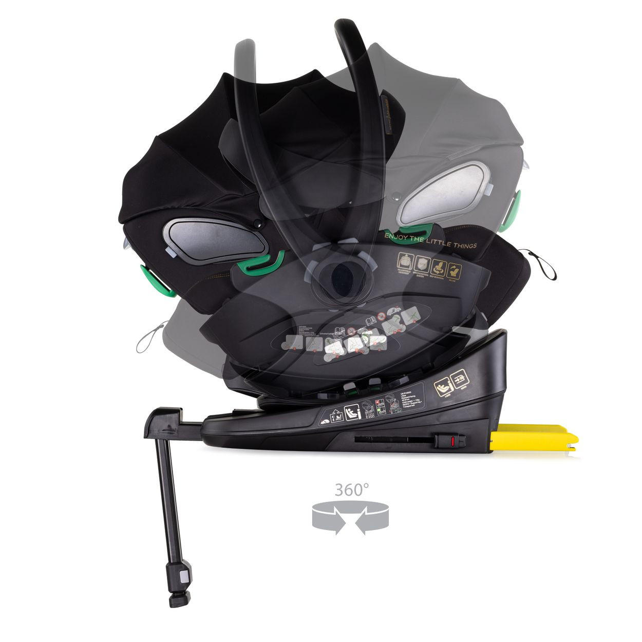 BABYSCHALE SET Isofix-Station Winner i-Size schwarz Winner i-Size (40-87cm) Gruppe 0+ - Schwarz, Kunststoff (45/40/70cm) - Chipolino