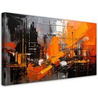 LEINWANDBILD Abstraktion Orange Industrial 120x60cm - Orange, Textil (120/60cm) - Feeby