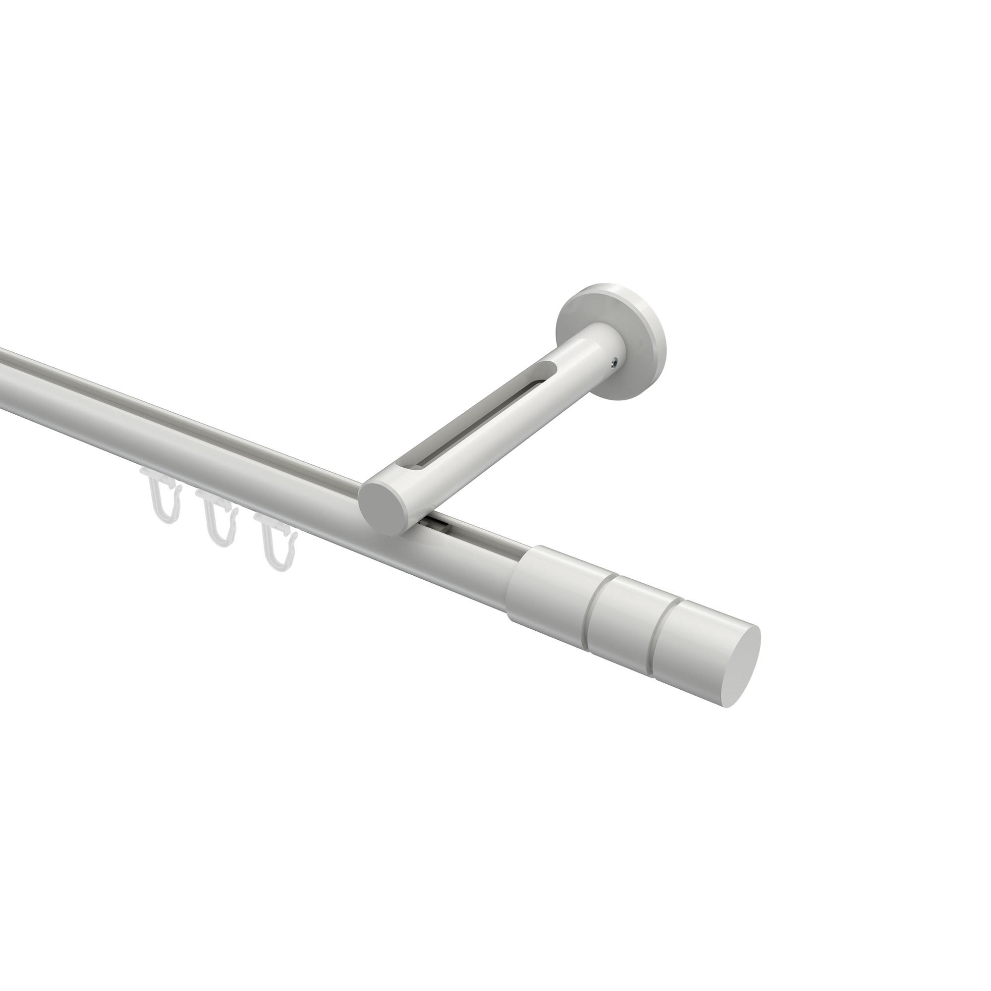 INNENLAUF-GARDINENSTANGEN-SET Siteno Elanto 400 cm (geteilt in 2 x 200 cm), 1-läufig, 20 mm Ø Weiß - Weiß, Metall (400cm) - INTERDECO