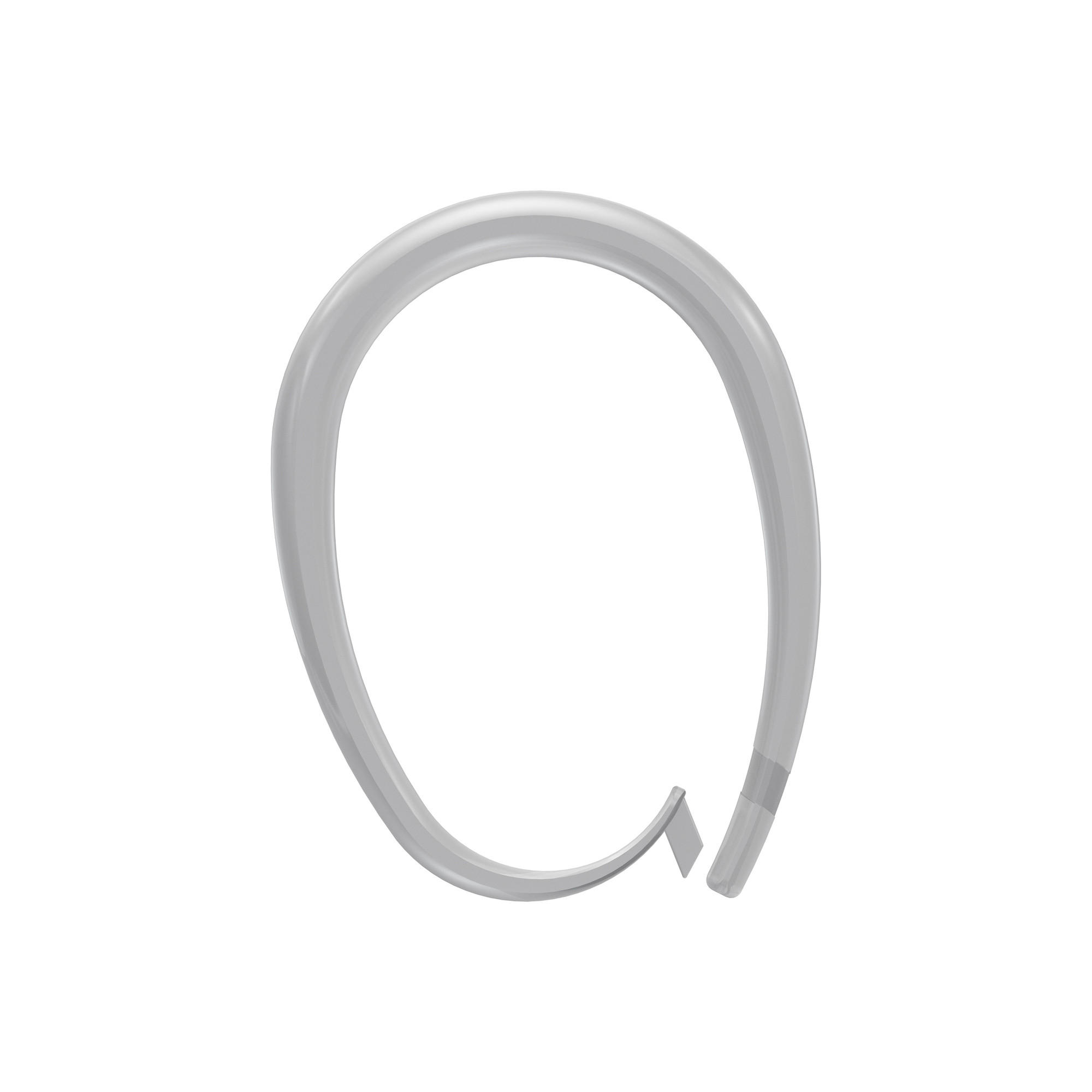 DUSCHVORHANGRINGE verschließbar 65/49 mm für Duschvorhangstange / Spannstange, Glasklar, Packung 10 Stück - Transparent, Kunststoff (35cm) - INTERDECO