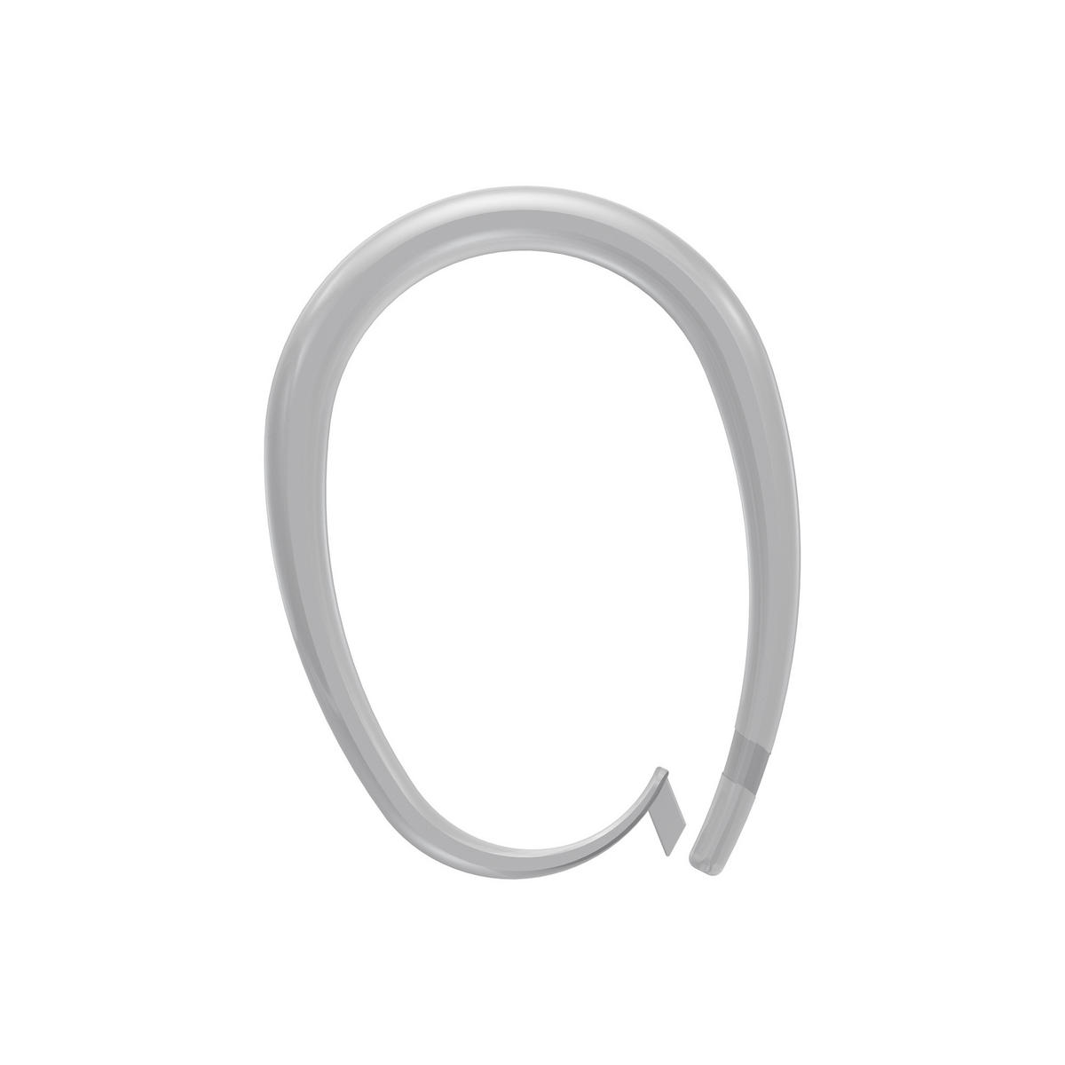 DUSCHVORHANGRINGE verschließbar 65/49 mm für Duschvorhangstange/Spannstange, Glasklar, Packung 10 Stück - Transparent, Kunststoff (35cm) - INTERDECO