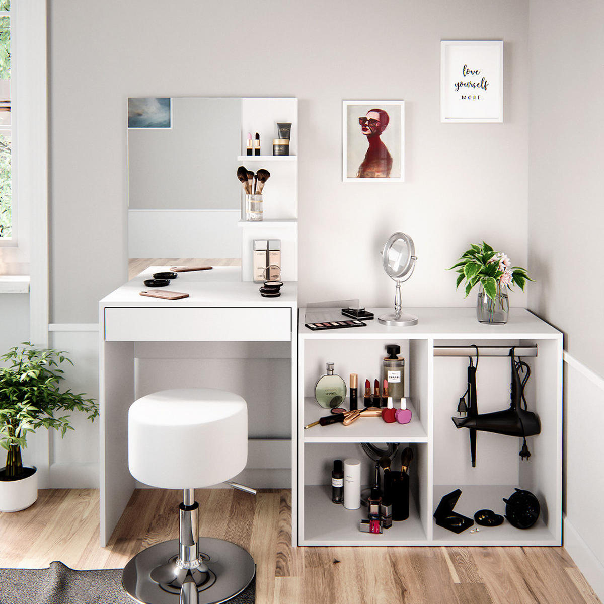 ANSTELLSCHRANK Isabelle Weiß 80.1 x 65 cm - Weiß, Holzwerkstoff (80.1/65/40cm) - Vicco