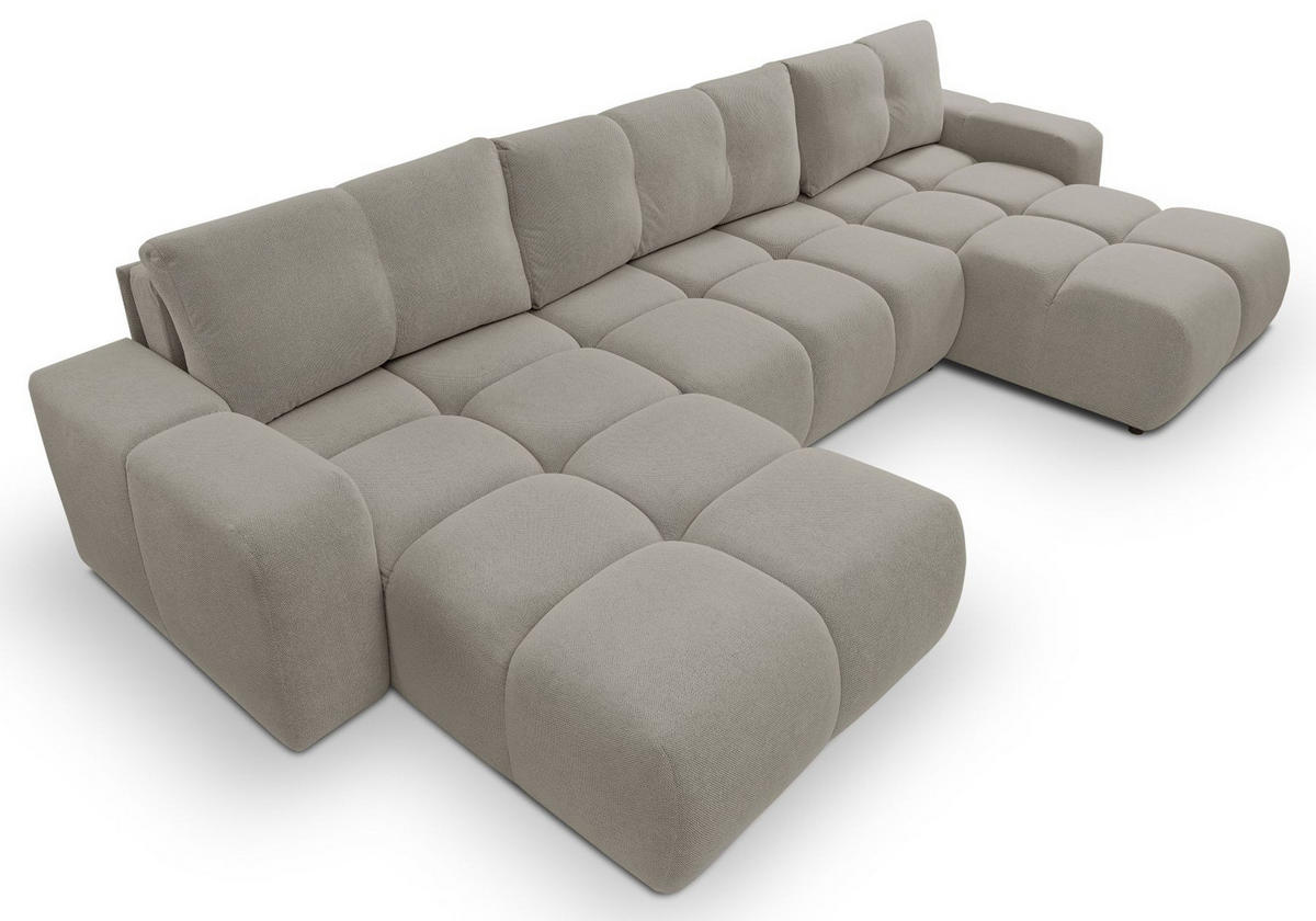 ECKSOFA Grau Curio 83 Mit Schlaffunktion - Grau, Textil (359/177cm) - Sepro Meble