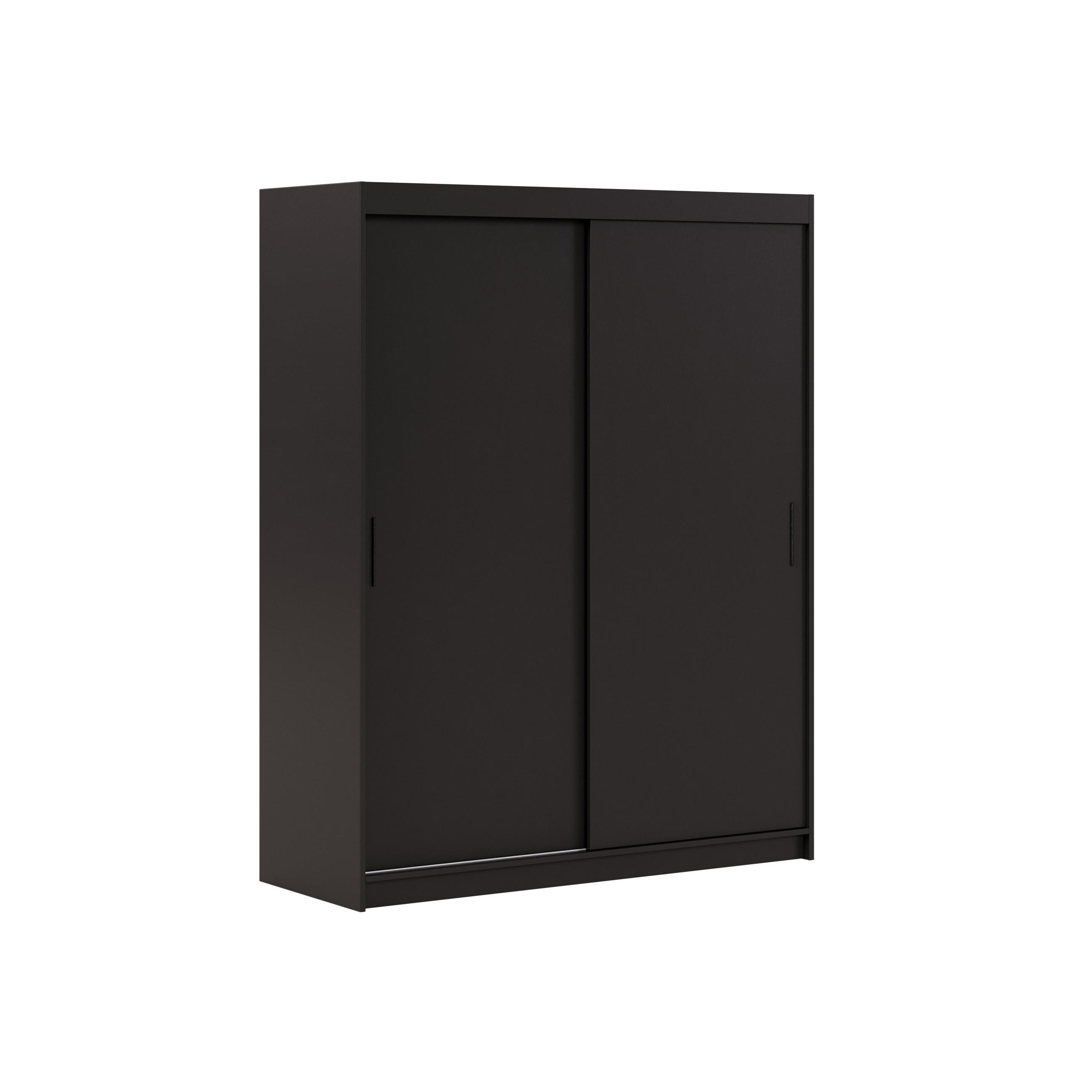 SCHWEBETÜRENSCHRANK TELA 160/205/60cm 2-türig Schwarz - Schwarz, Holzwerkstoff (160/205/60cm) - MASSENO