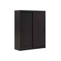 SCHWEBETÜRENSCHRANK TELA 160/205/60cm 2-türig Schwarz - Schwarz, Holzwerkstoff (160/205/60cm) - MASSENO