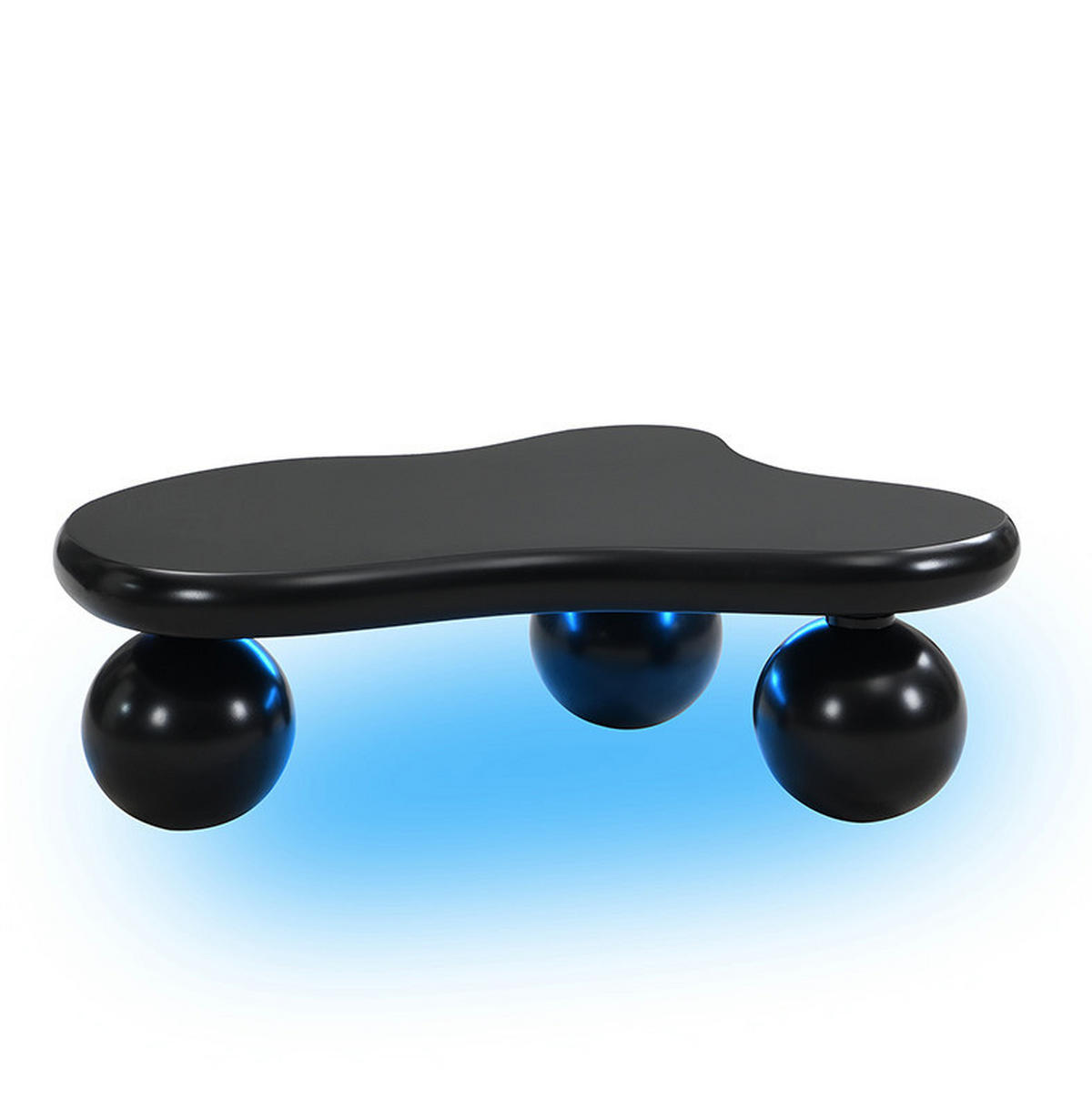 COUCHTISCH in Wolkenform mit LED 95 x 62,5 x 32 cm MDF Schwarz - Schwarz, Kunststoff (95/62.5/32cm) - Meubliv