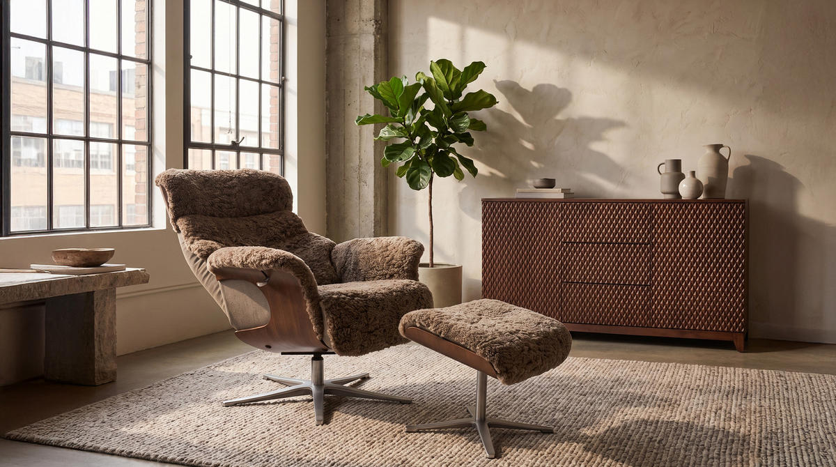 RELAXSESSEL TOSAR Grau Schaffell Relaxfunktion - Silberfarben/Grau, Naturmaterialien/Fell (83/110/89cm) - KAWOLA