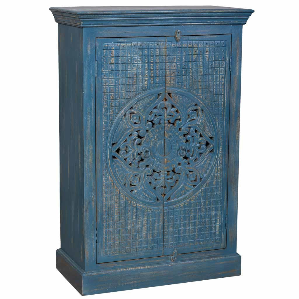 SCHRANK aus Holz 80x40x120 grauem - Blau, Holz (80/120/40cm) - Wanderlust