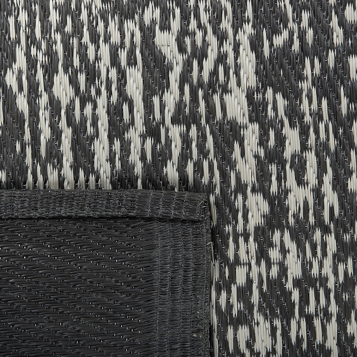 OUTDOOR-TEPPICH Ballari 180/120 cm - Schwarz, Kunststoff (120/180cm) - Beliani