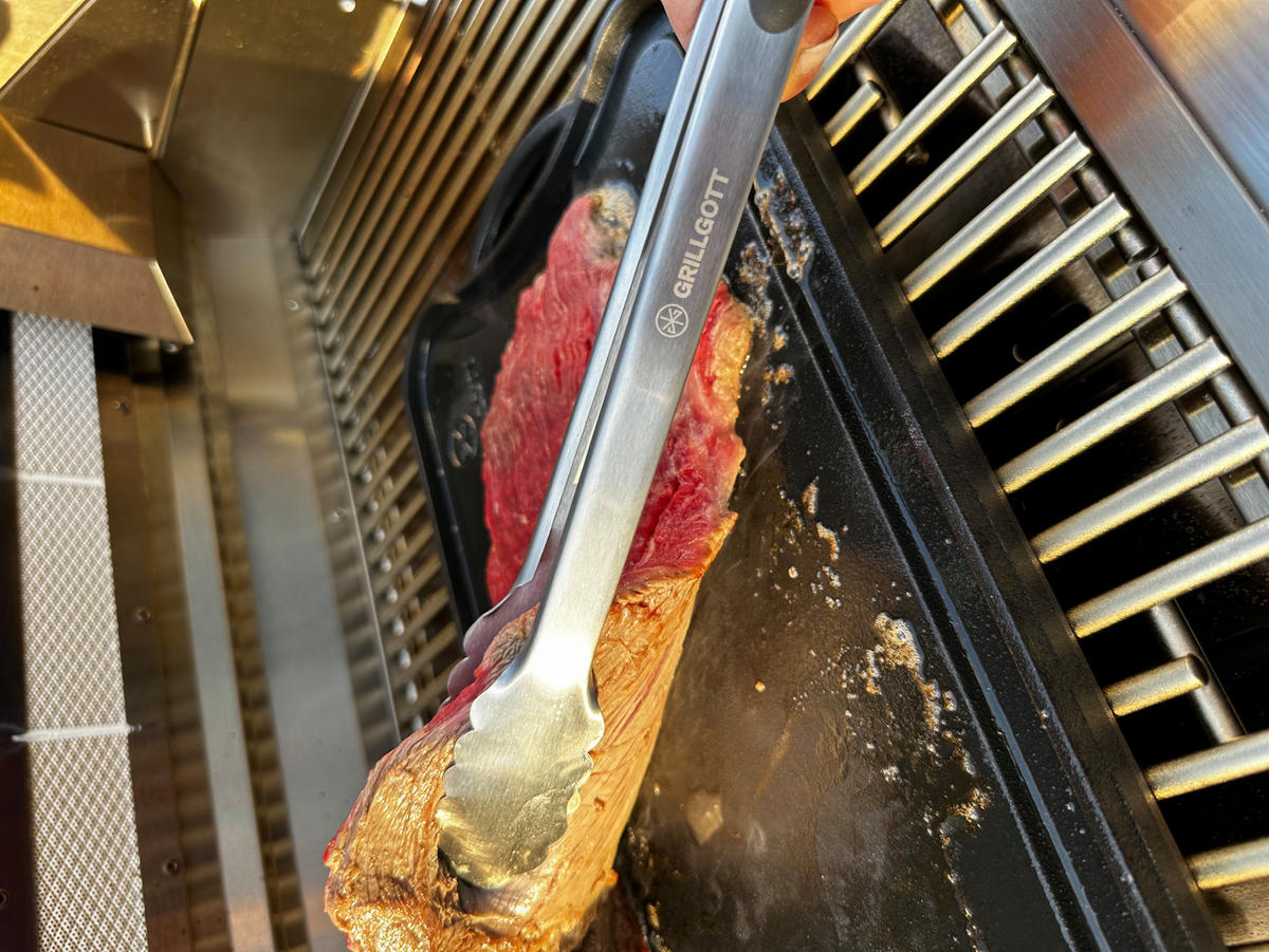 GRILLZANGE 40cm - Edelstahlfarben, Metall (0.8cm) - Grillgott