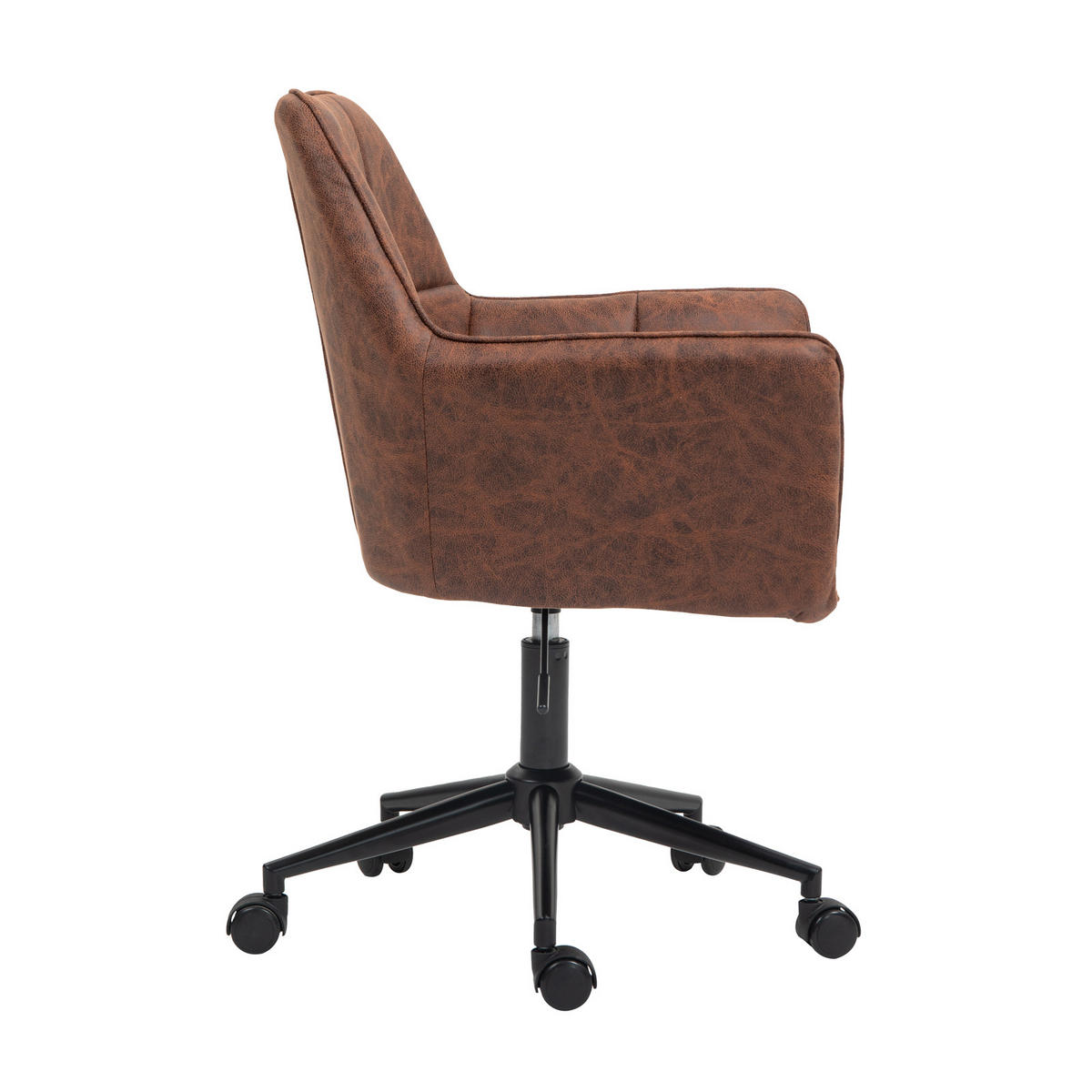 SCHREIBTISCHSTUHL GREG Braun - Schwarz/Braun, Textil/Metall (60/94/57cm) - SVITA