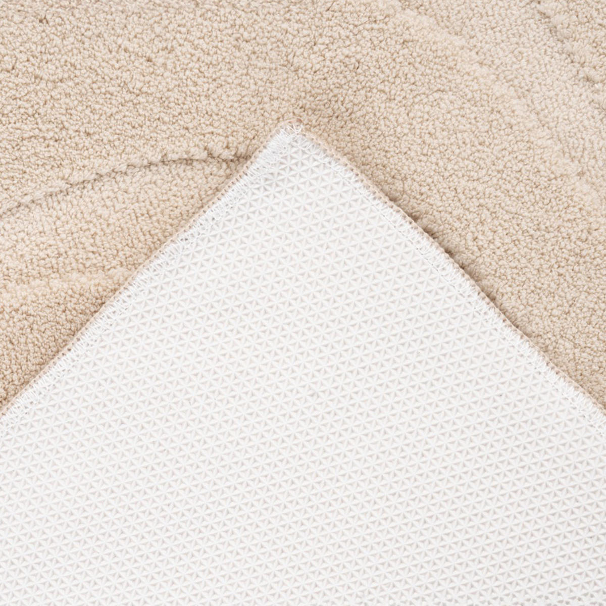 BADTEPPICH Waschbar Bath Waves 400 Beige 40x60 cm - Beige, Textil (40/60cm) - carpet city