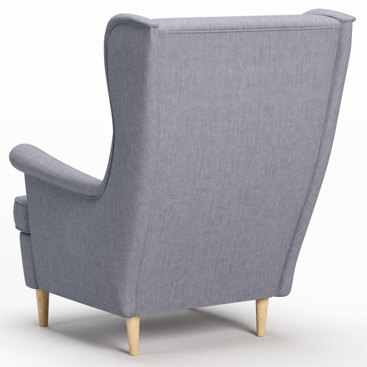 OHRENSESSEL Luno Grau Stoff ES-7 - Naturfarben/Grau, Holz/Textil (90/101/80cm) - Jana