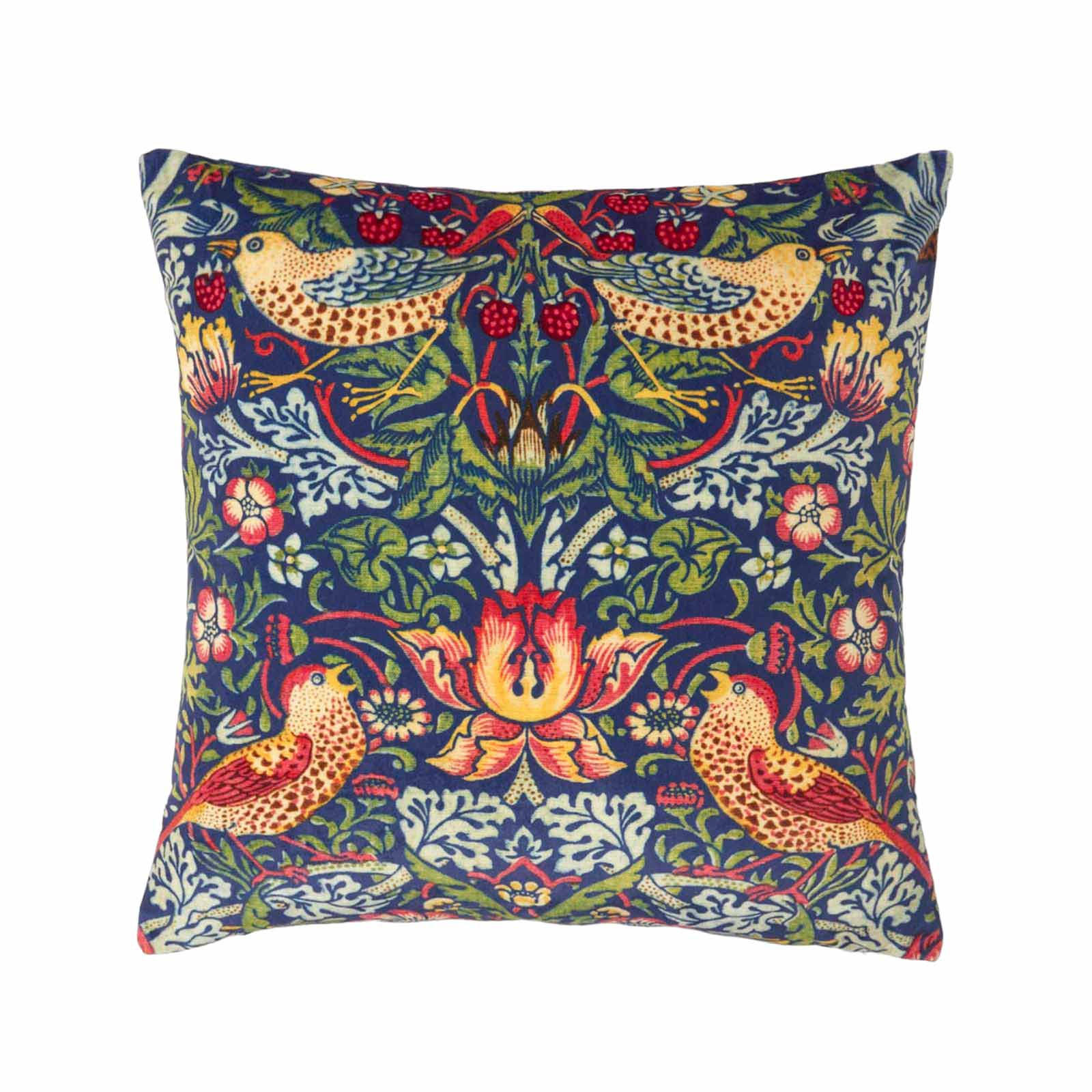 KISSENHÜLLE Strawberry Thief 45/45 cm Samt dunkelblau - Dunkelblau, Textil (45/45cm) - Homescapes