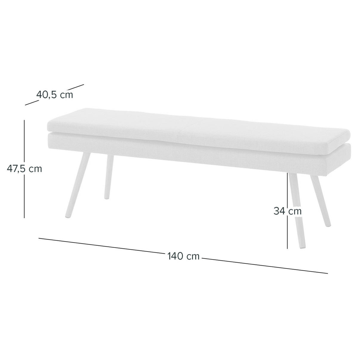 SITZBANK - Eichefarben/Mintgrün, Eichenholz/Holz (140/48/41cm) - home24
