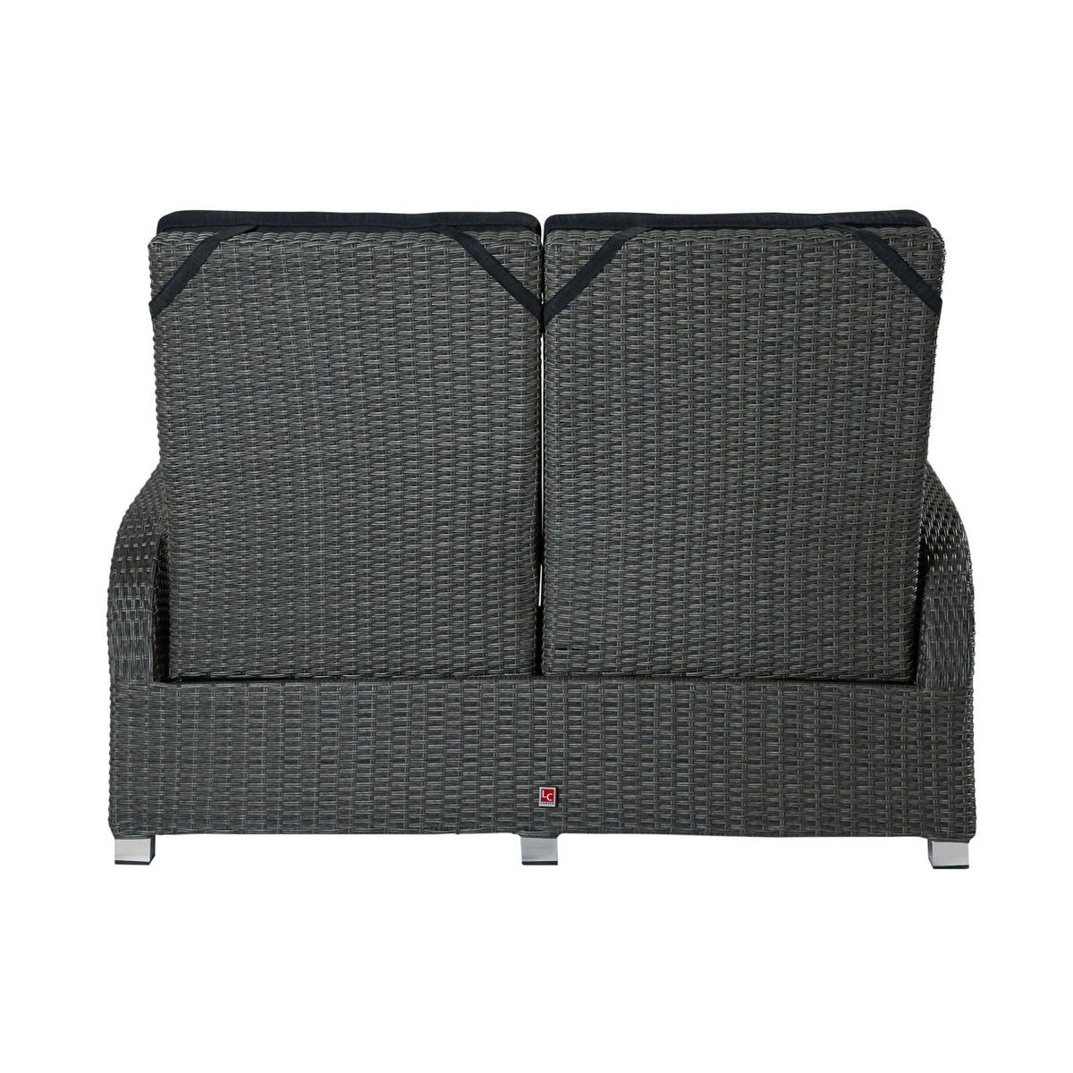 LOUNGESOFA Kansas 108x145x90 cm, Polyrattan, Grau - Grau, Kunststoff (145/108/90cm) - dasmöbelwerk