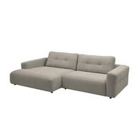 ECKSOFA XL MIKA Grau Cord - Greige/Schwarz, Kunststoff/Textil (296/167cm) - KAWOLA