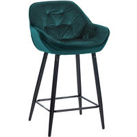 BARHOCKER Gibal 76 Samt dunkelgrün - Schwarz/Grün, Textil/Metall (54/103/57.5cm) - TPFLiving