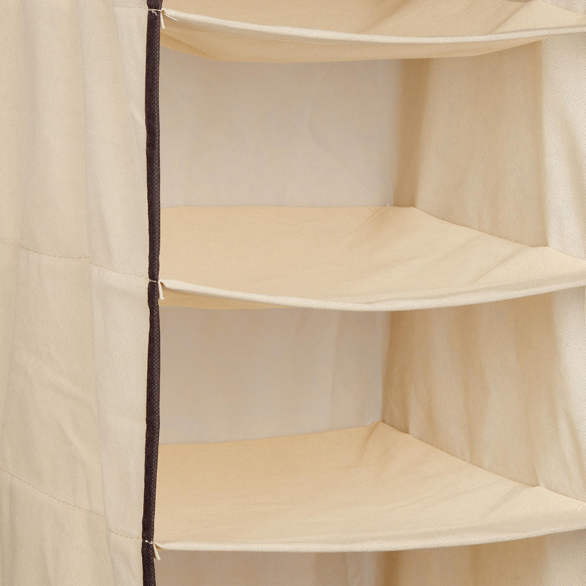 ZÁVESNÝ regál - béžová, textil/vlnitá lepenka (31cm) - Relaxdays