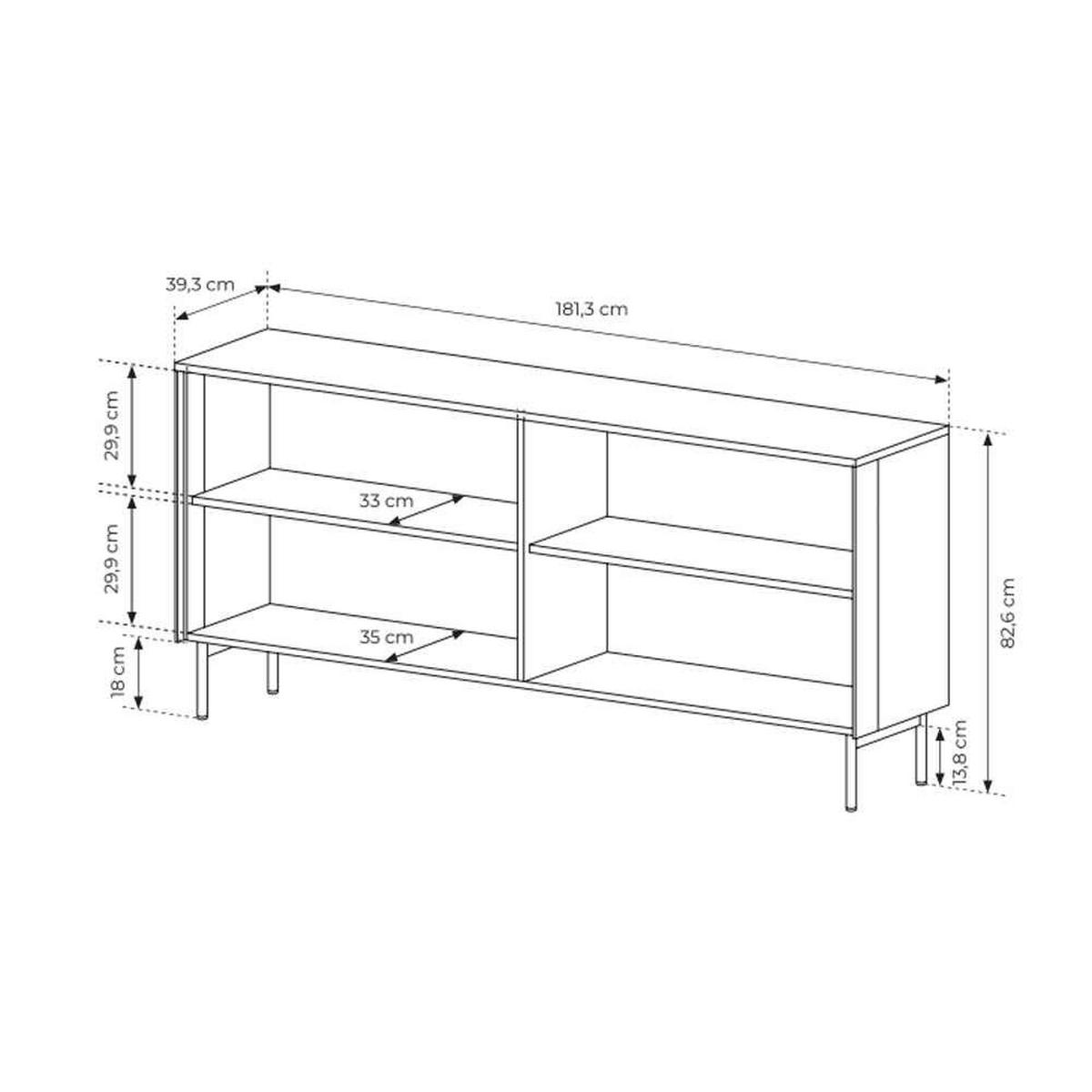 KOMMODE Lummer Kaschmir - Hellgrau, Holzwerkstoff (181.3/82.6/39.3cm) - Pillovely