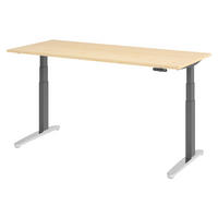 SCHREIBTISCH elektrisch XBHM 80/180/74 cm in Ahornfarben/Graphitfarben/Alu poliert - Ahornfarben/Graphitfarben, Holzwerkstoff (80/180/74cm) - bümö