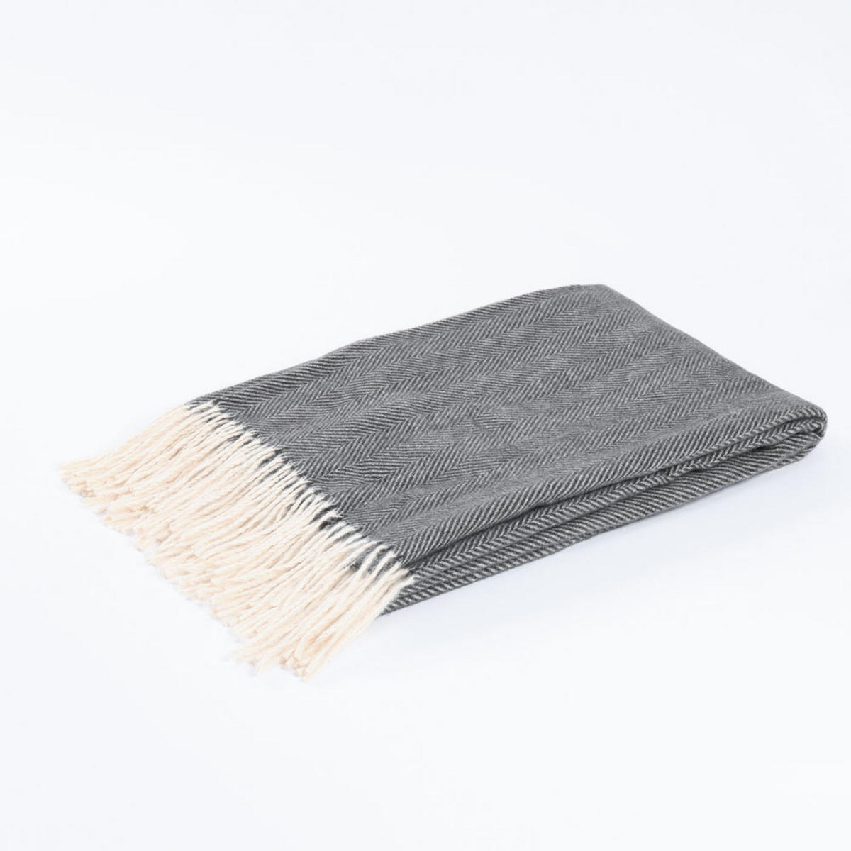 WOLLDECKE MILA - Farbe: Anthrazit, Größe: 140 x 200 cm - Anthrazit, Kunststoff (140/200cm) - Home Deluxe