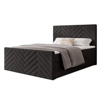 BOXBETT NEREA PLUS 200/200 cm mit Matratze und Topper, Schwarz - Schwarz, Holzwerkstoff/Textil (200/200cm) - Idohome