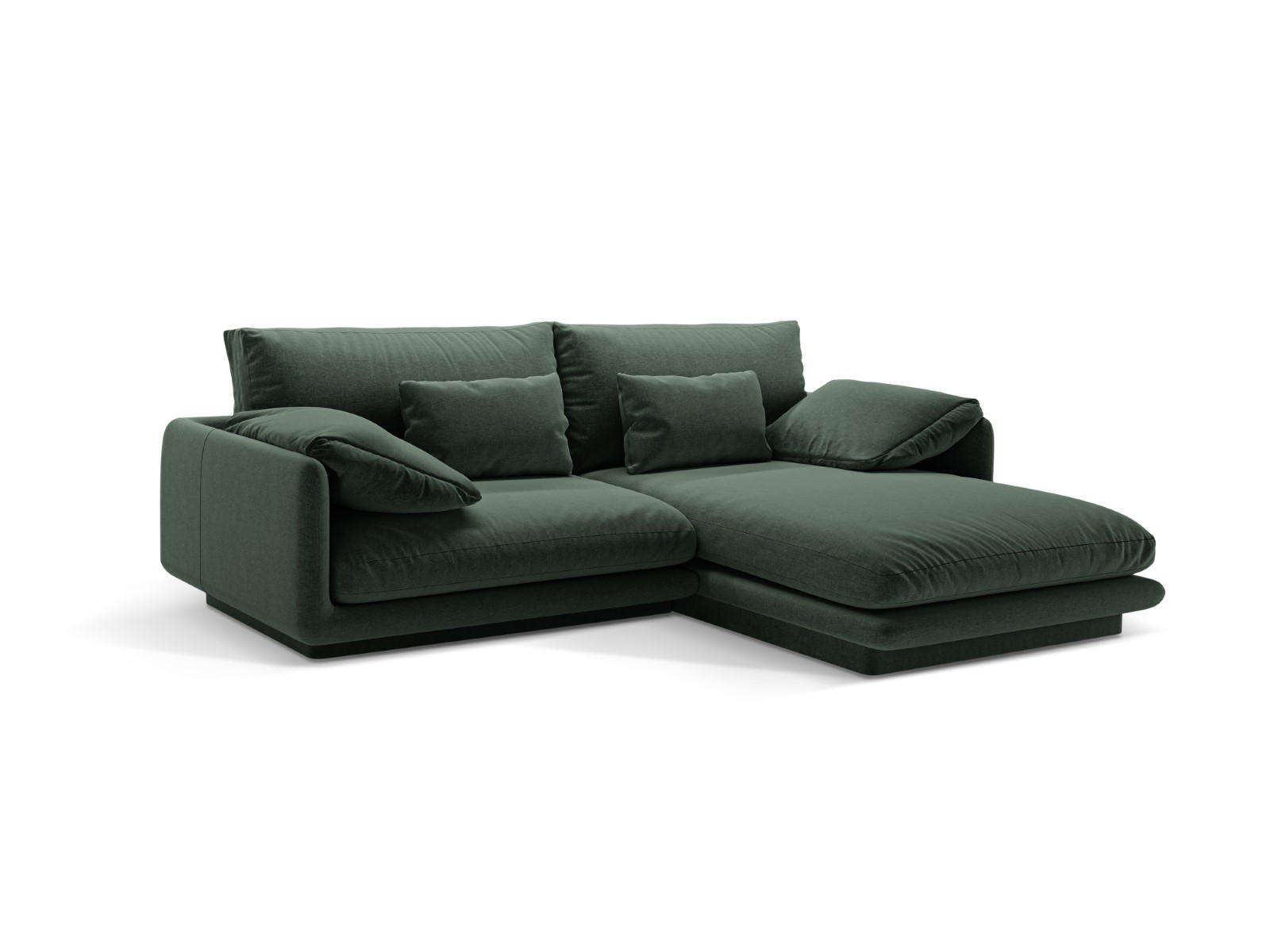 ECKSOFA rechts Torino aus strukturiertem Stoff moosgrün 3 Sitzplätze - Salbeigrün, Textil (170/220cm) - Micadoni