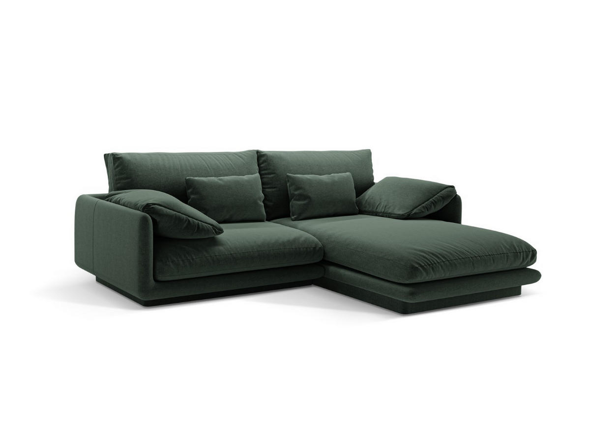 ECKSOFA rechts Torino aus strukturiertem Stoff moosgrün 3 Sitzplätze - Salbeigrün, Textil (170/220cm) - Micadoni