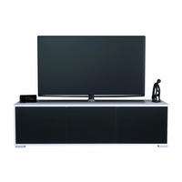 TV-BOARD Elena, Lowboard mit Push-to-Open, Made in Germany, Moderner Fernsehschrank, Weiß matt/Schwarz matt (152,5 x 43 x 37 cm) - Schwarz, Holzwerkstoff (152.5/43/37cm) - InnoFurn