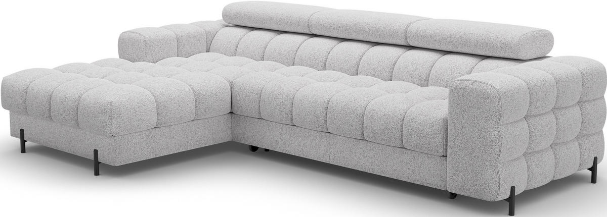 ECKSOFA FELRO mit Schlaffunktion, Bettkasten & verstellbaren Kopfstützen – Modernes Premium-Ecksofa in L-Form - Grau, Kunststoff (285/181cm) - Wohnideebilder