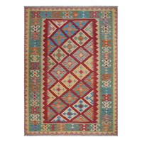 HANDWEBTEPPICH Kelim Gashgai Rot 251/183 cm Schurwolle - Rot, Textil (183/251cm) - Looma