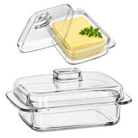 KADAX Butterdose aus Glas, Butterdose mit Deckelbehälter - Transparent, Glas (11.1/11.3/16.3cm) - KADAX