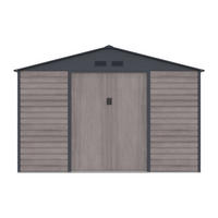 SCHREBERGARTENHAUS - 330 cm x 372 cm - metall - anthrazitgrau, naturfarben dunkel Adelmo - Grau, Metall (330/229/372cm) - Vente-Unique