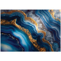 FOTOTAPETE Marmor Abstrakt Blau 400x280 cm - Multicolor, Papier (400/280cm) - Wallarena