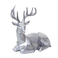 DEKO FIGUR HIRSCH Silber - Silberfarben, Stein (33/30/15cm) - MCW