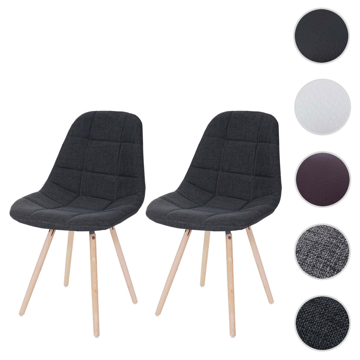 ESSZIMMERSTUHL I Anthrazit 2er-Set - Anthrazit, Textil (47/82/53cm) - MCW