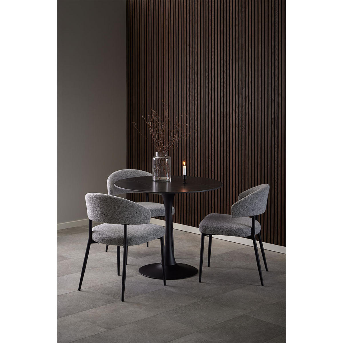 ESSTISCH, Malta, Schwarz, Metall / Keramik, 90 x 90 x 75 cm - Schwarz, Metall (90/90/75cm) - ebuy24