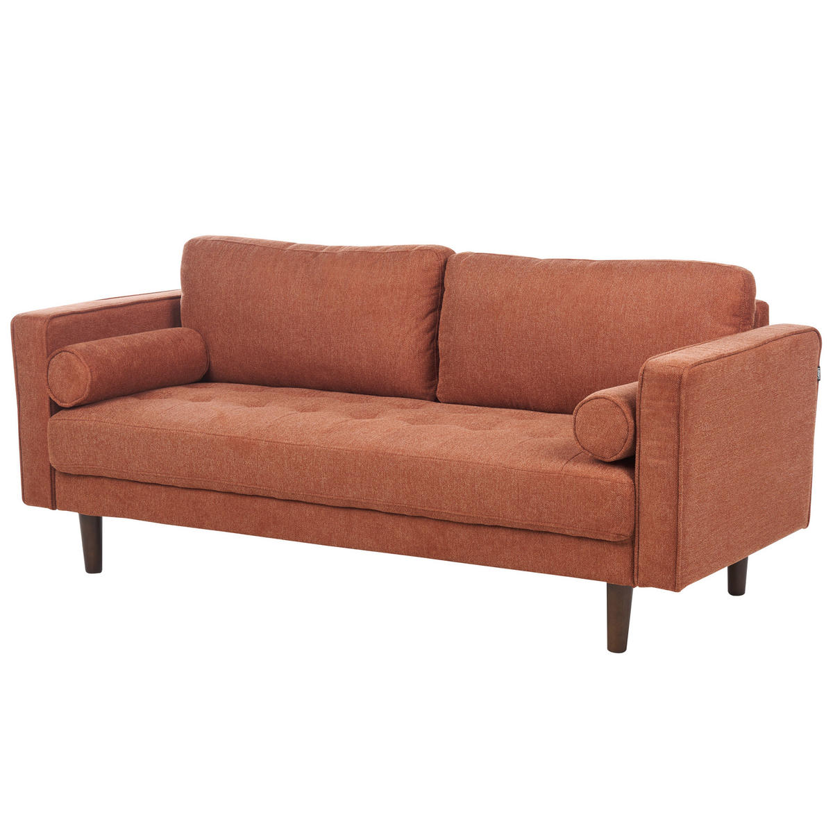 3-SITZER-SOFA goldbraun Nurmo - Dunkelbraun/Braun, Textil (177/78/74cm) - Beliani
